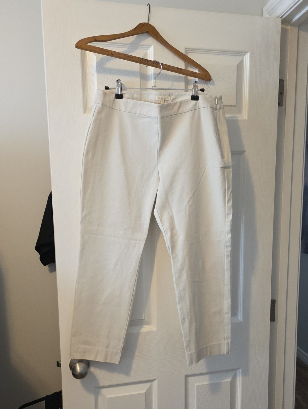 Eileen Fisher Cream Straight-Leg Chinos